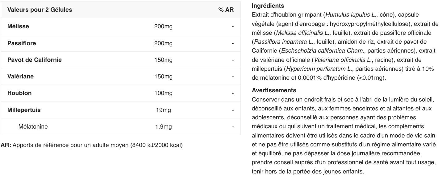 Mélatonine - Formule Sommeil - 90 Gélules 2/2
