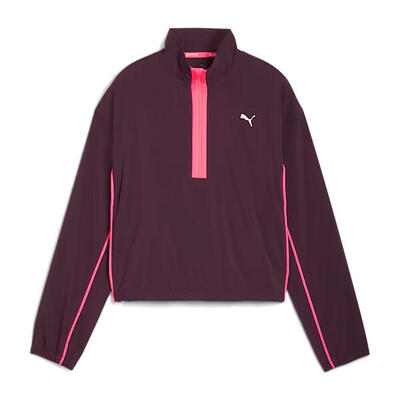 Puma run for her fashion geweven hardloopjack met 1/2 zip