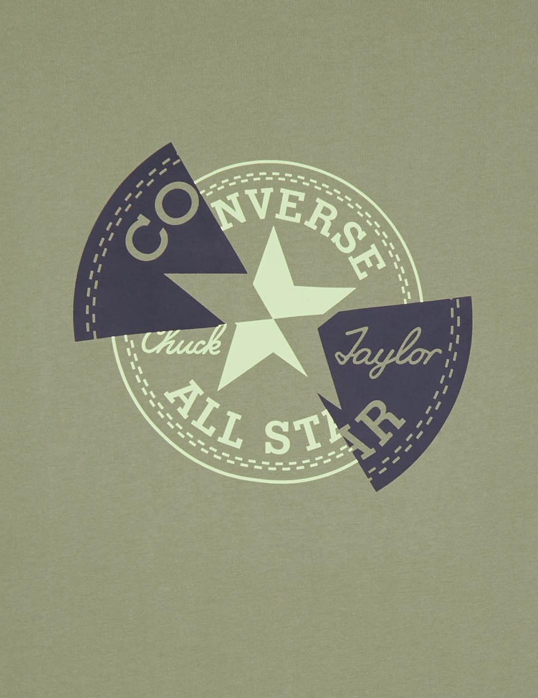 T-shirt à manches courtes pour homme Converse Chuck patch Vert 2/3
