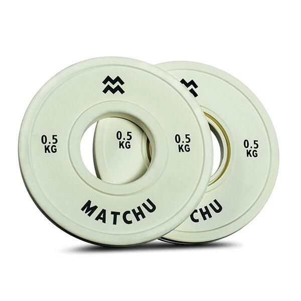 MATCHU SPORTS Mini Hantelscheiben 2er Set - 0,5 kg ø 50mm - Bumper Plates - Fractional Plates
