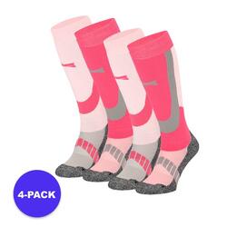 Xtreme - Chaussettes de ski unisexes - Paquet de 4 - Multi Rose