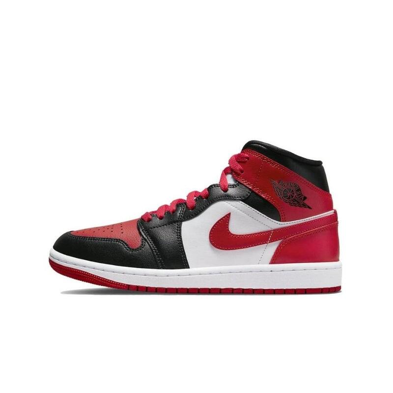 schoenen Air Jordan 1 Mid White Bred Toe