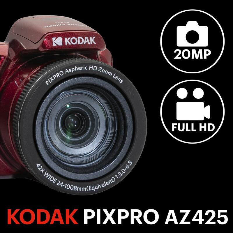 KODAK Pixpro AZ425 - Digitale Bridge Camera 42X Optische Zoom, 20 MP, Rood