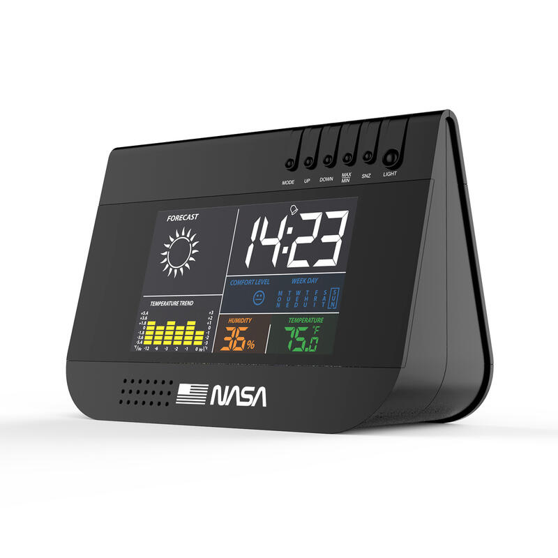 NASA WS100 Weerstation - LCD 3,3", AA-batterijen, Kalender/Klok/Alarm, Zwart