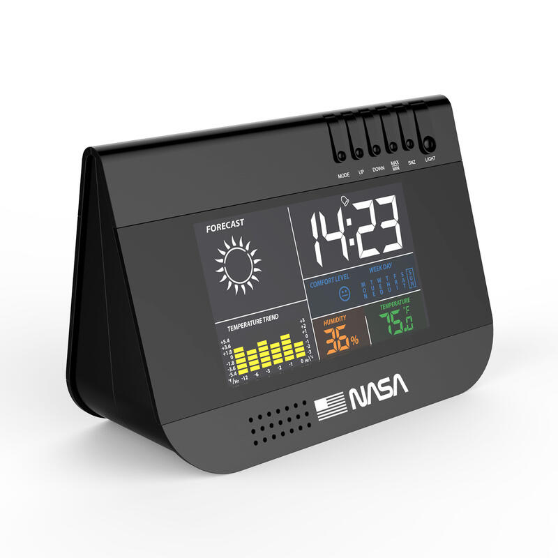 NASA WS100 Weerstation - LCD 3,3", AA-batterijen, Kalender/Klok/Alarm, Zwart