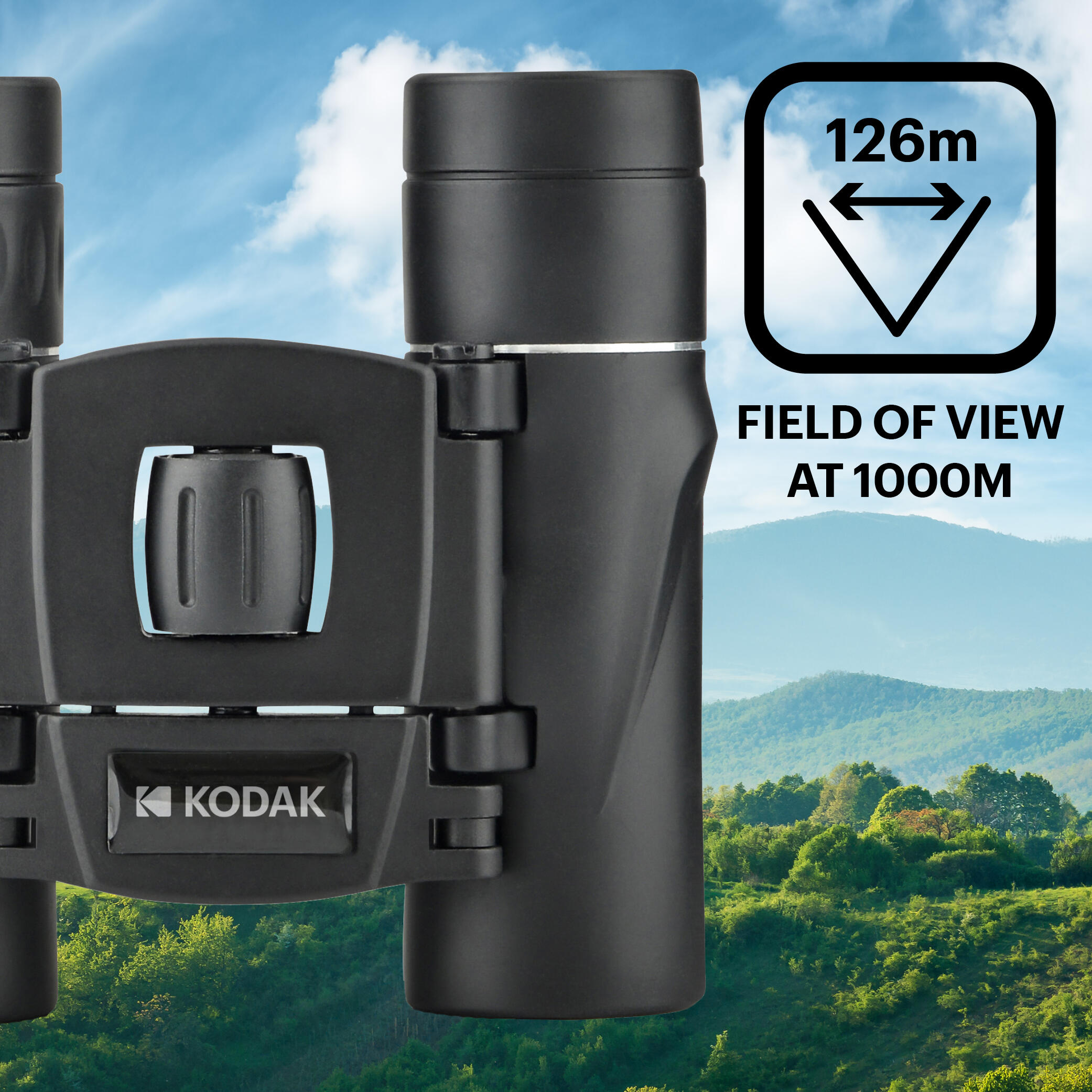 Kodak Jumelle Verrekijker 8X – Compacte Binoculaire 126m/1000m met Tas - Zwart 4/5