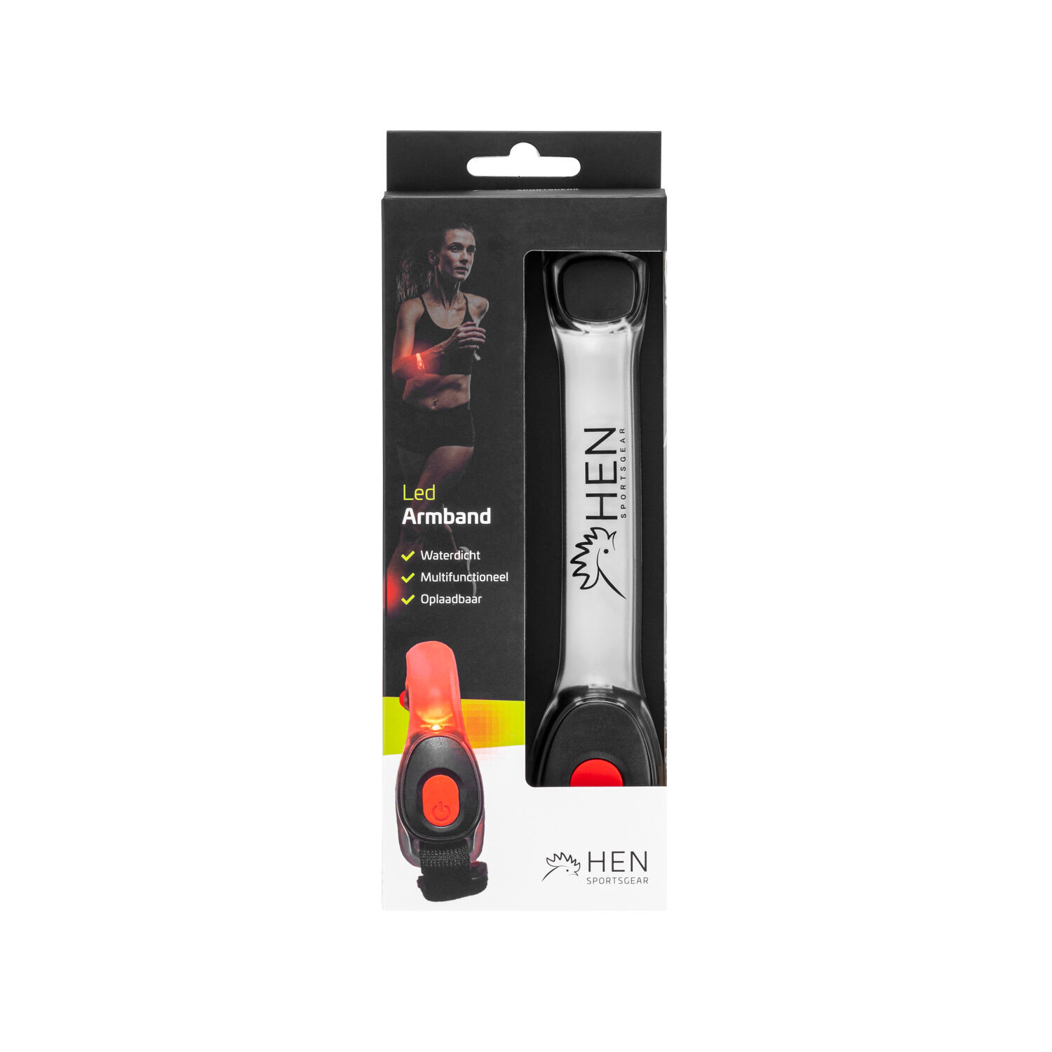 LED - Opaska na ramię - Światło do biegania - Czerwona, Ładowalna przez USB 5/7