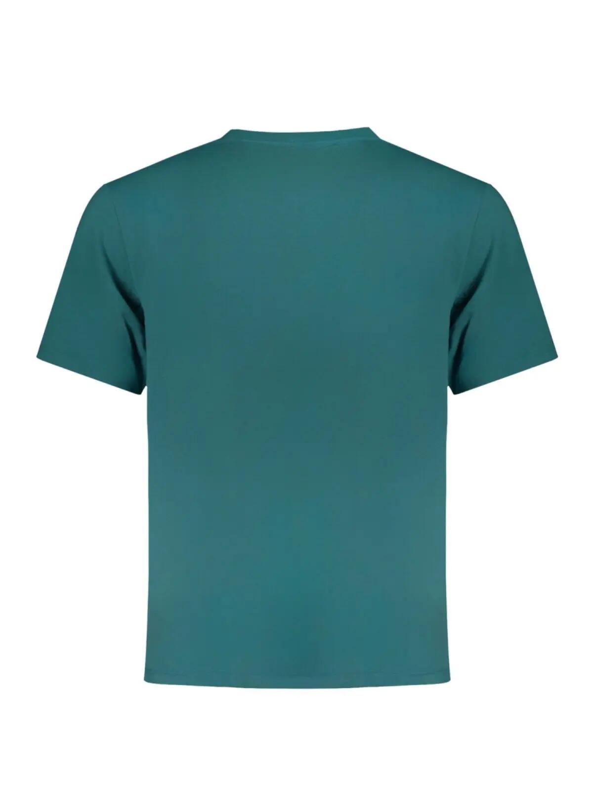 Tricou bărbați cu logo si decolteu la baza gatului, Verde 2/2