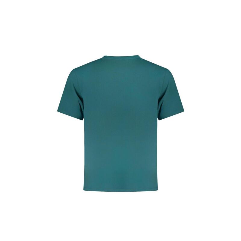 Tricou bărbați cu logo si decolteu la baza gatului, Verde