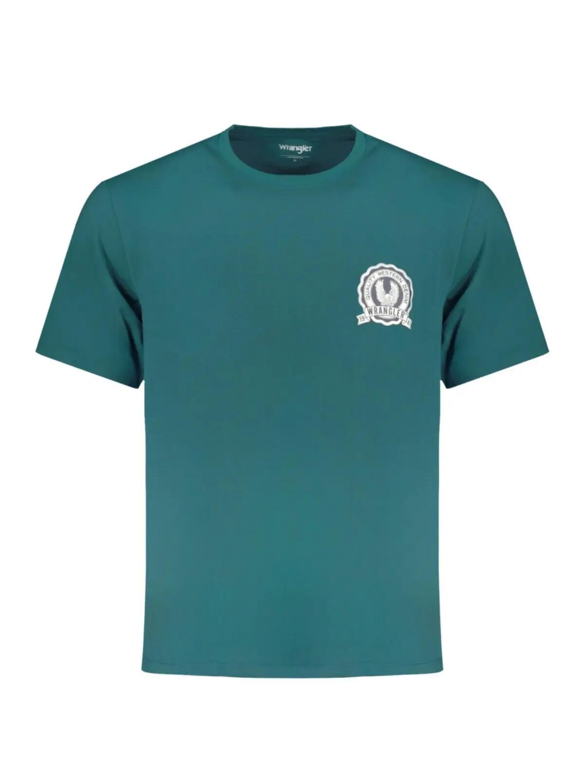 Tricou bărbați cu logo si decolteu la baza gatului, Verde 1/2