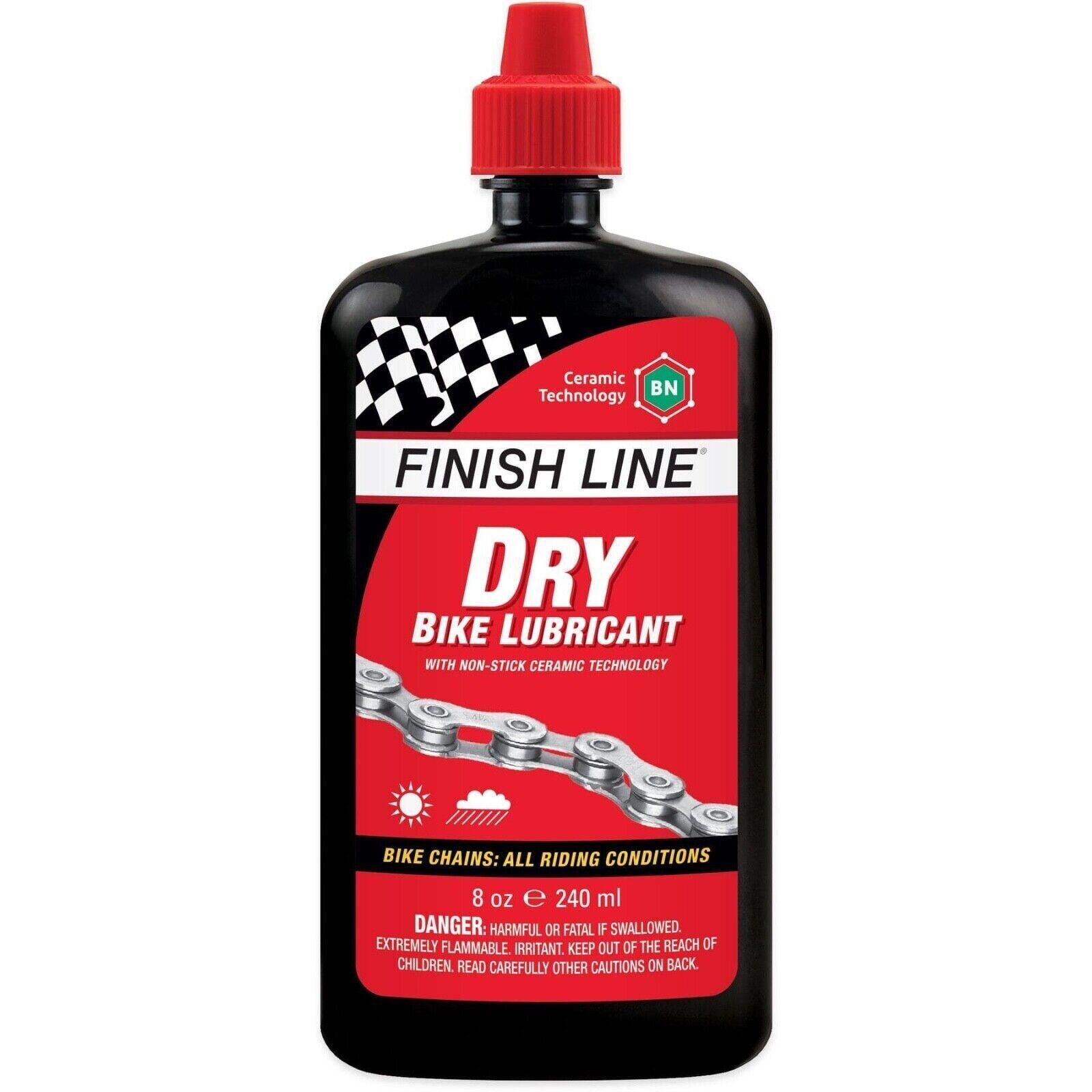 Finish Line Dry Bike Lubricant Chain Oil Drip Bottle Teflon Plus 240 ml 8oz