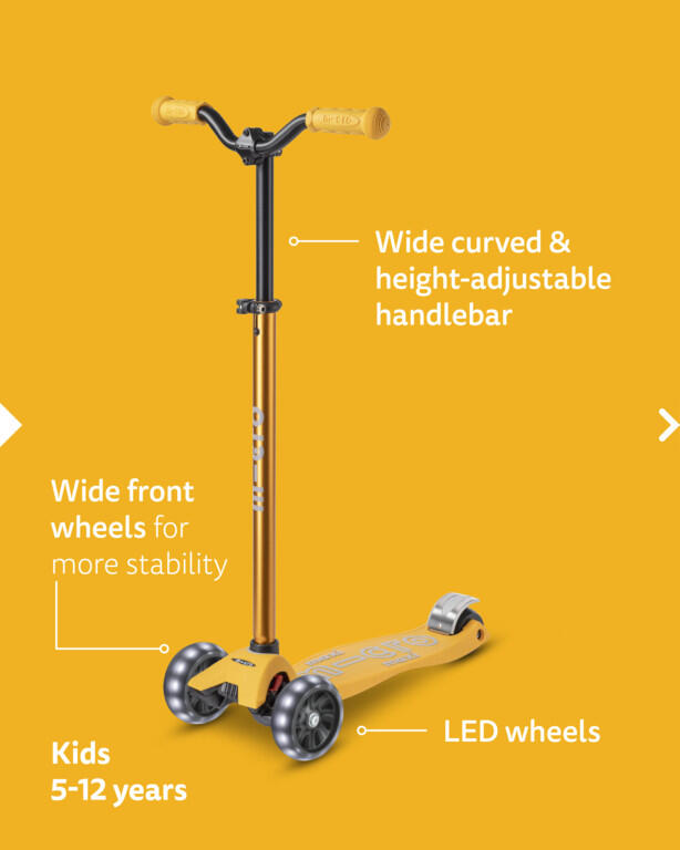 Patinete Infantil 3 Ruedas Micro Maxi Deluxe Pro LED Amarillo 7/7