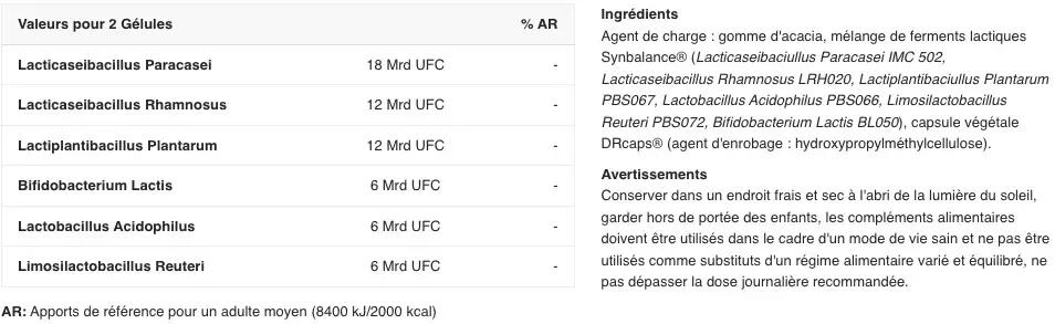 Formule probiotiques - Probiotiques - 60 Gélules 2/2