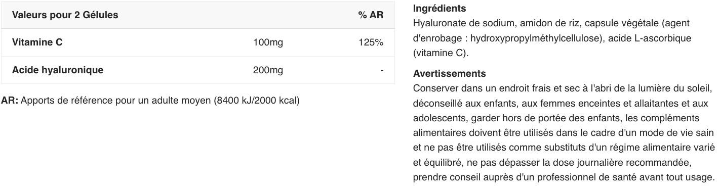 Acide hyaluronique - Acide Hyaluronique - 60 Gélules 2/2
