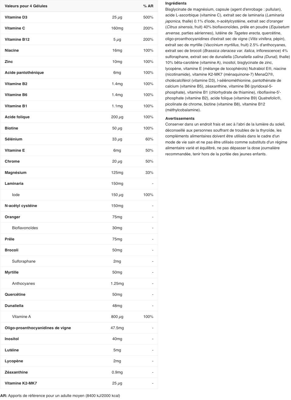 Formule multivitamines - Multivitamines - 120 Gélules 2/2
