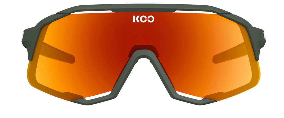 Koo DEMOS Sunglasses - Matt Green/Orange Mirror Lens