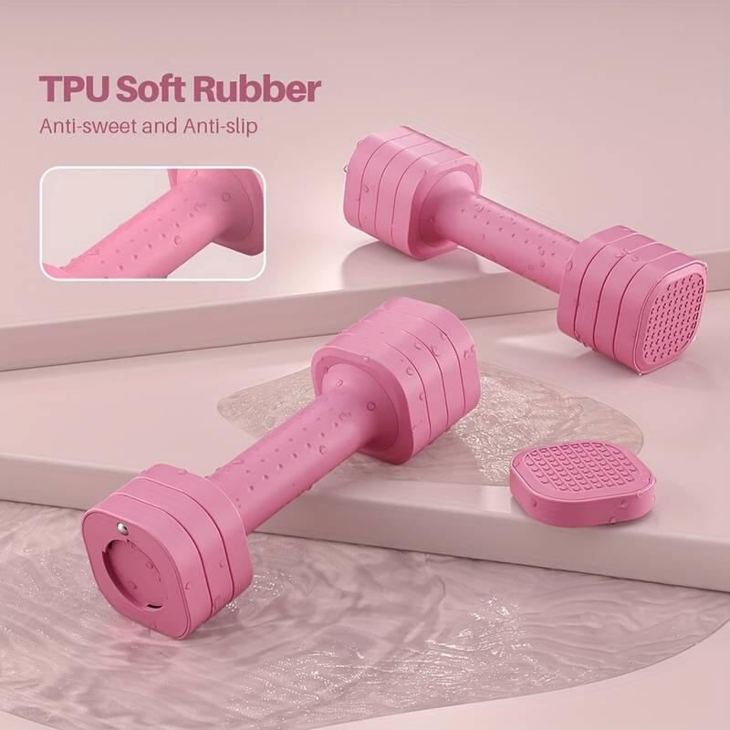 Set gantere reglabile, aerobic, roz