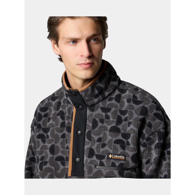 Helvetia II Printed Half Snap Fleece férfi polár pulóver - szürke