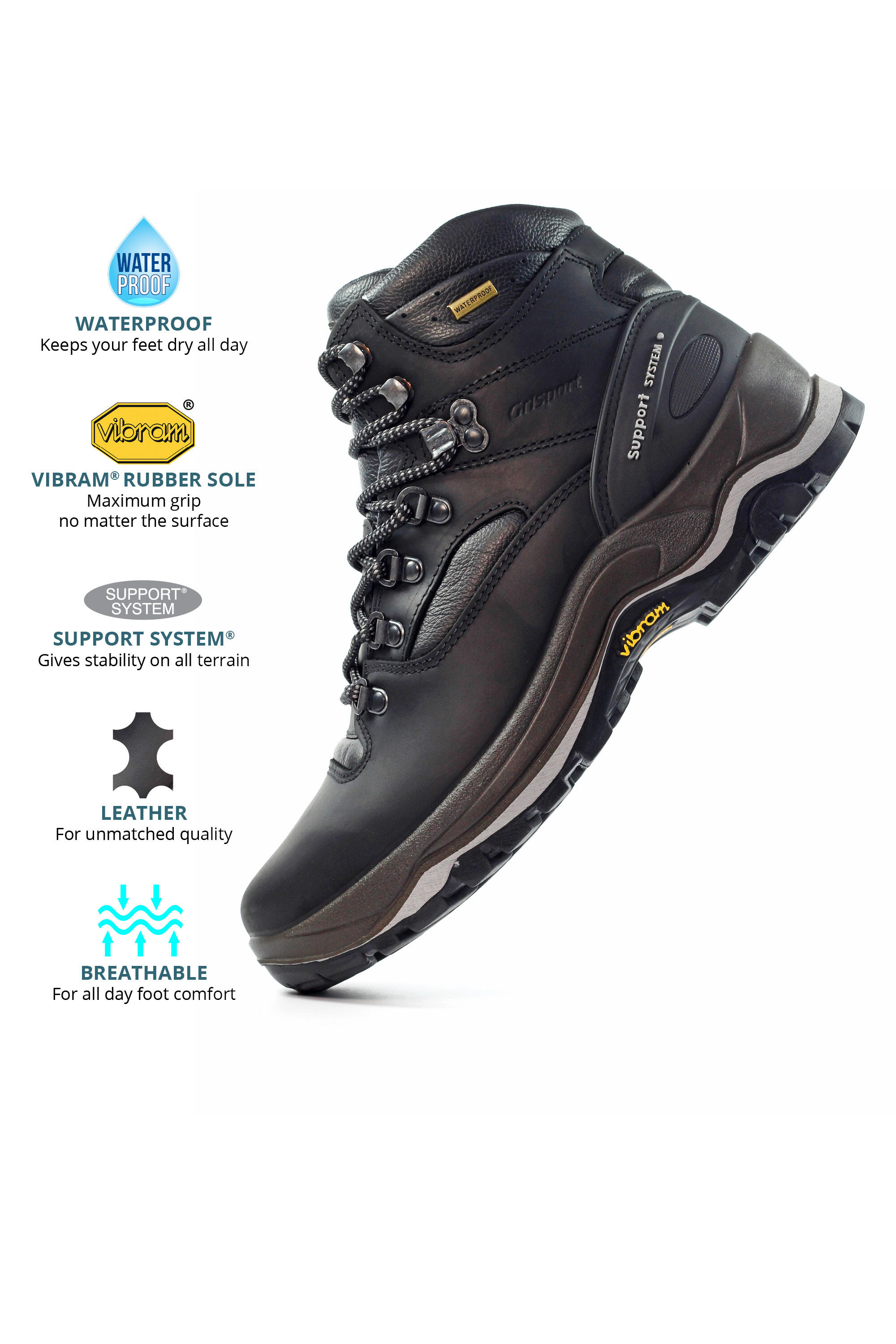 Quatro Mens Waterproof Hiking Boot 2/7