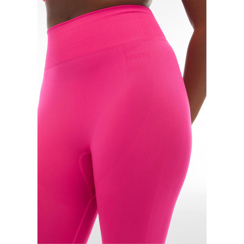 Legging taille haute et longueur 7/8 sans couture avec détails côtelés