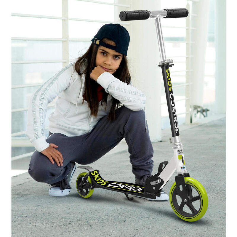 Skids Control scooter 2 roues pour enfants Frein à pied pliable Noir/vert