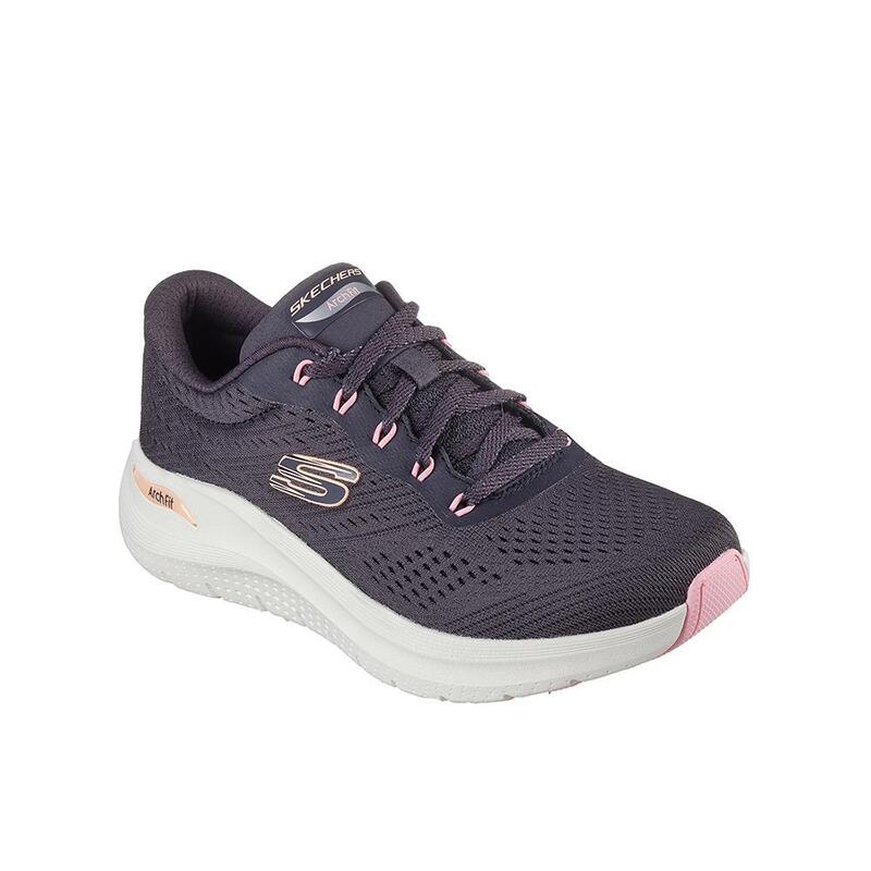 Zapatillas Deportivas Caminar Mujer Skechers 150051_PEW Gris oscuro con Cordones