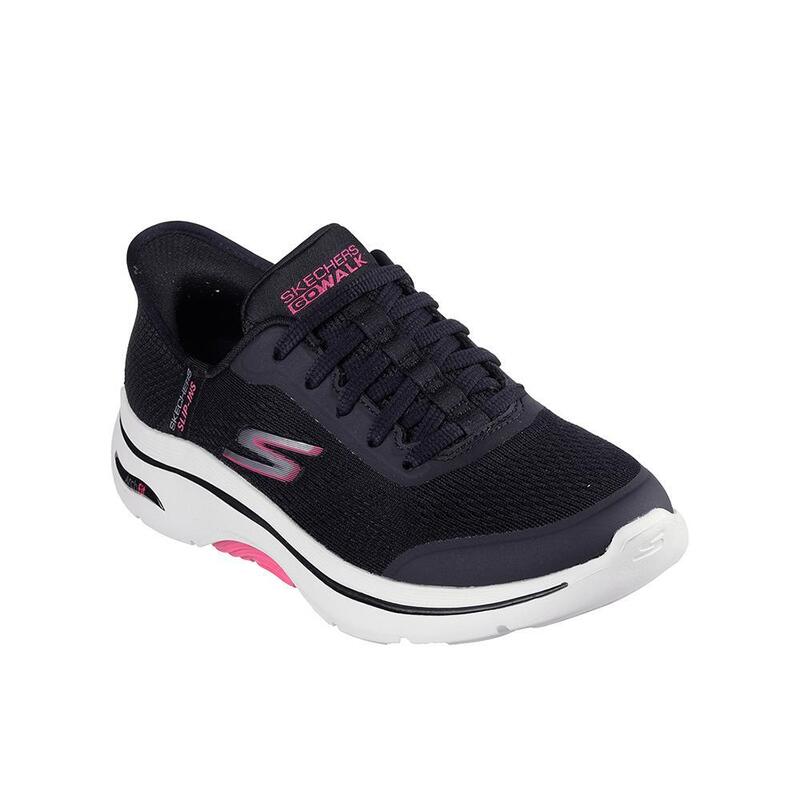 Zapatillas Deportivas Caminar Mujer Skechers 125319_BKHP Negras con Cordones