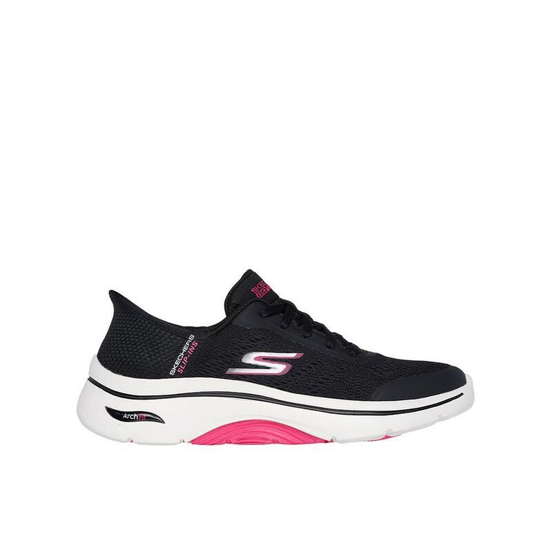 Zapatillas Deportivas Caminar Mujer Skechers 125319_BKHP Negras con Cordones