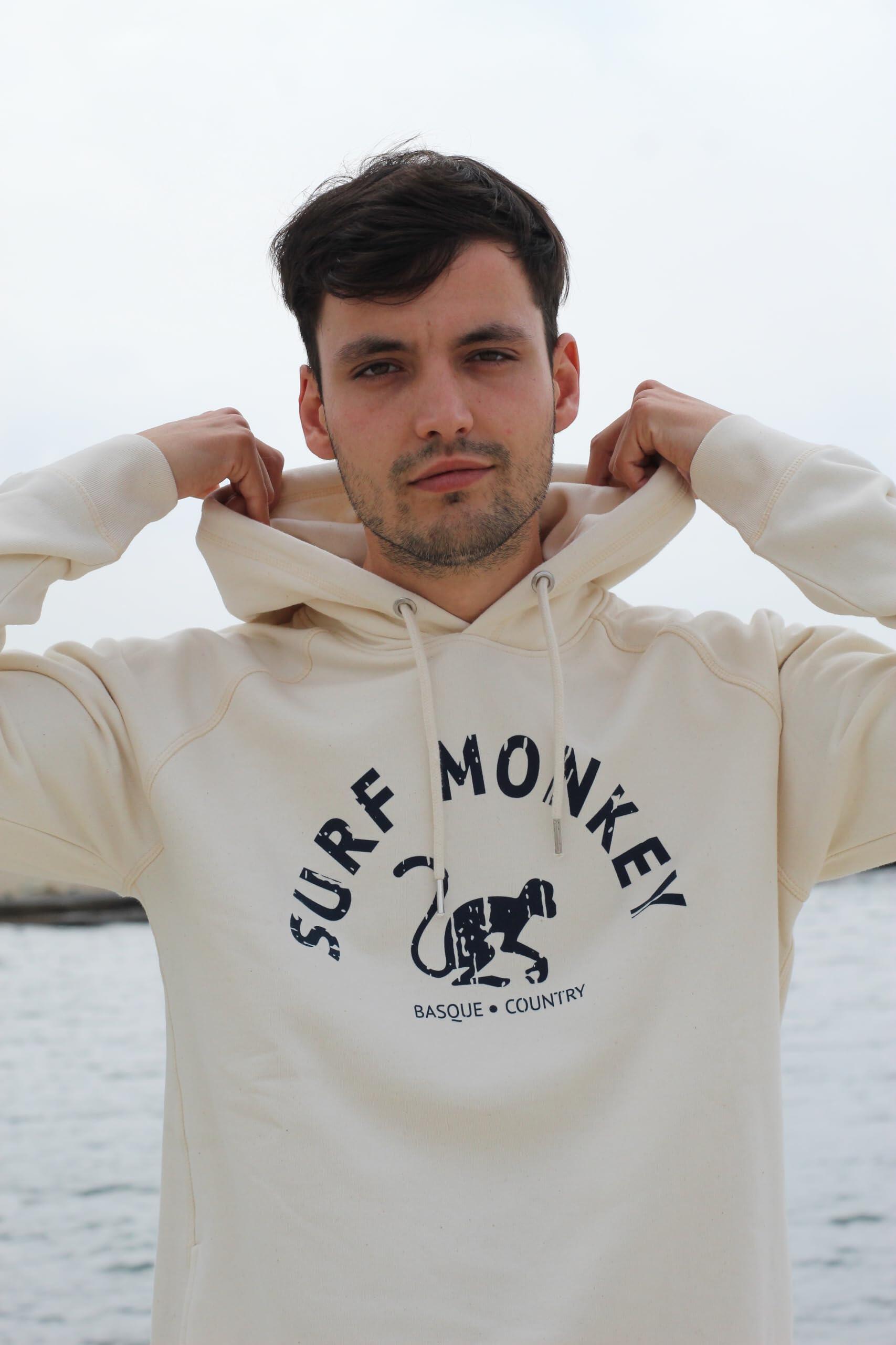 Sweatshirt aus Bio-Baumwolle – Gebogenes Logo – Kapuze / Erwachsene (Creme) 3/5