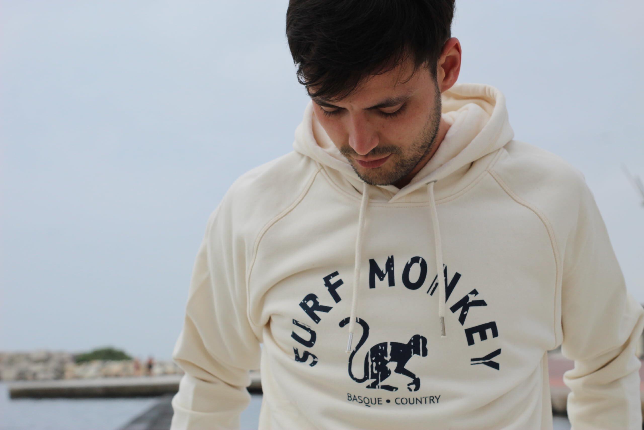Sweatshirt aus Bio-Baumwolle – Gebogenes Logo – Kapuze / Erwachsene (Creme) 2/5