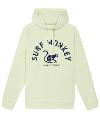 Bluza z kapturem z bawełny organicznej – Zakrzywione logo / Dorosły (Limonkowy)