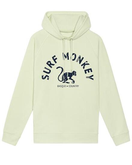 Bluza z kapturem z bawełny organicznej – Zakrzywione logo / Dorosły (Limonkowy)