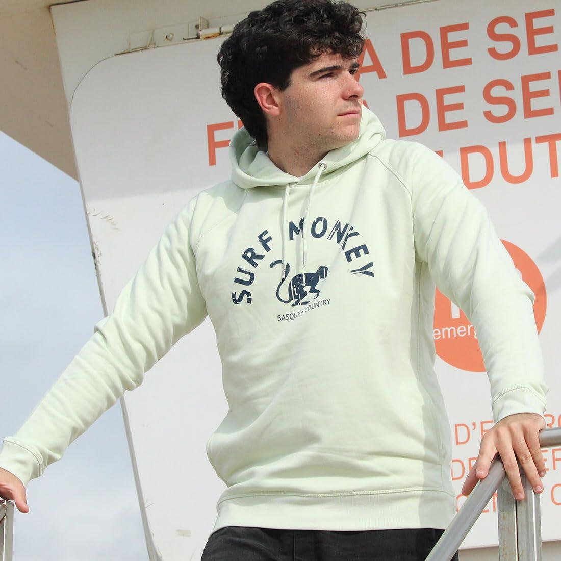 Sweat en Coton Bio - Logo Courbé - Capuche / Adulte (Lime) 3/4
