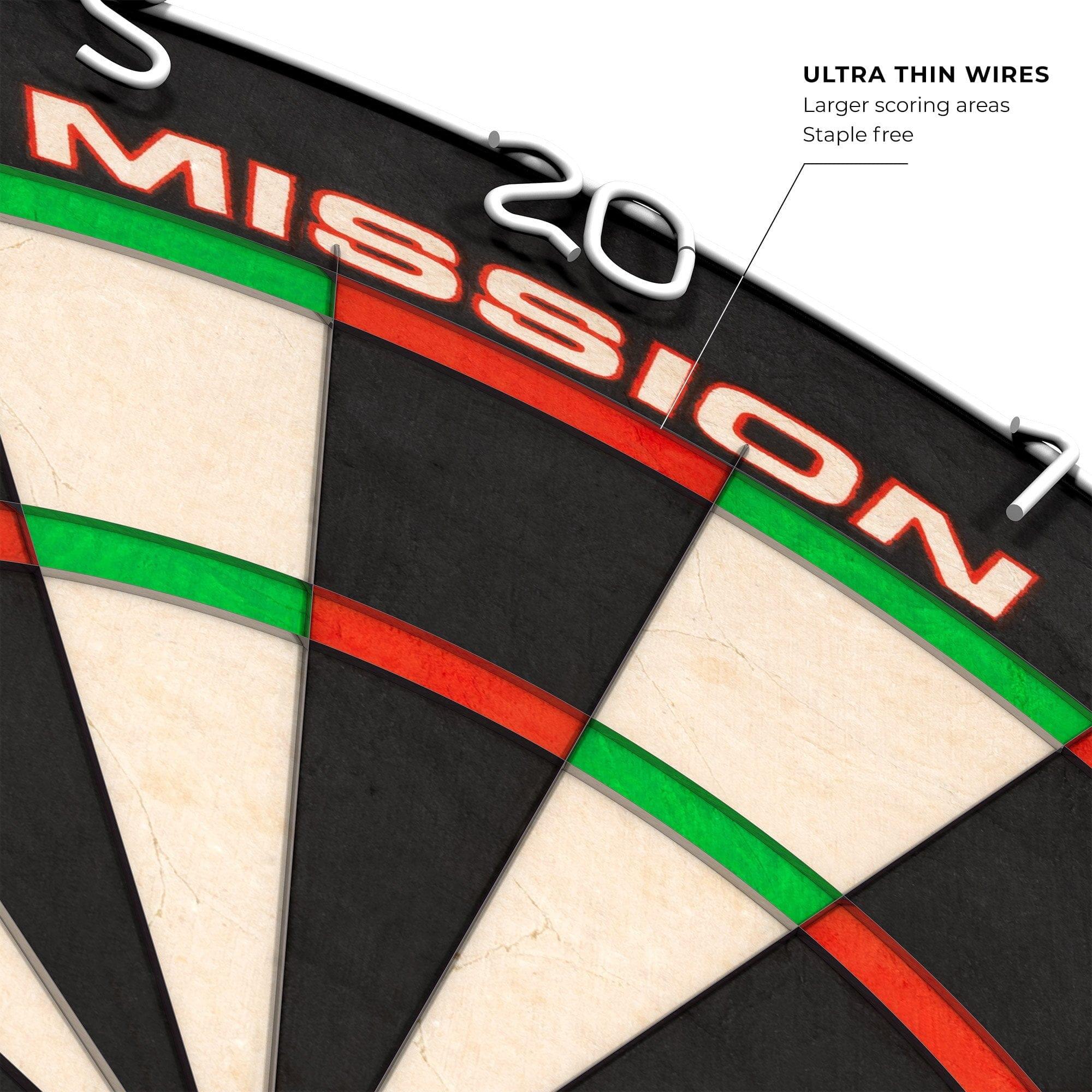 Mission Samurai II Dartboard Ultra Thin Wire Professional Board