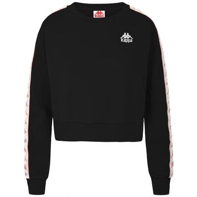 Felpa da bambina in cotone nero da sport street