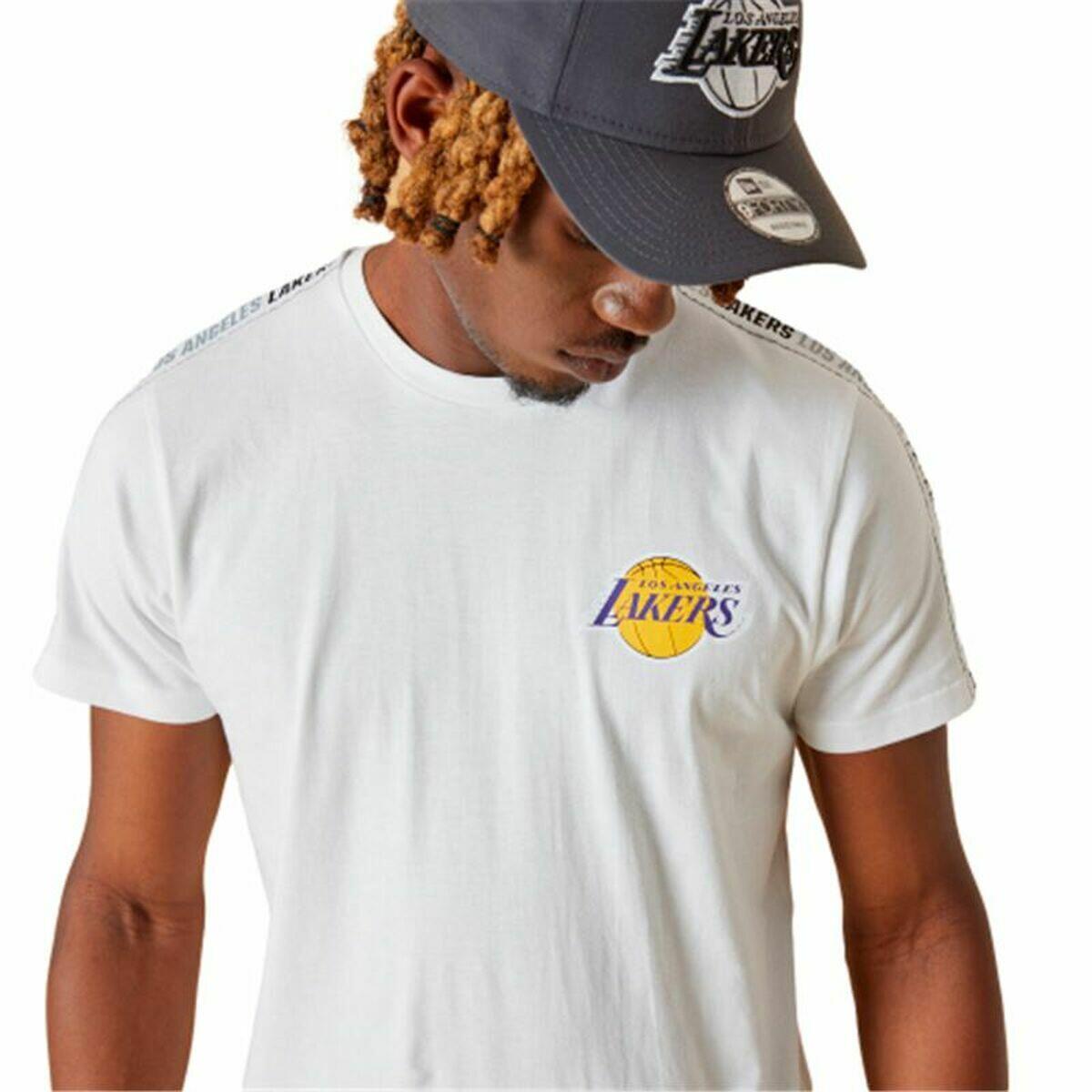 Sport T-shirt Korte Mouwen New Era LA Lakers NBA Wit 3/5