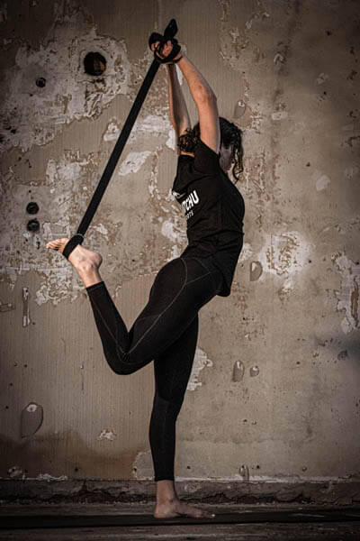 Cinghia da yoga - 3 m x 3,5 cm - Nero 2/5