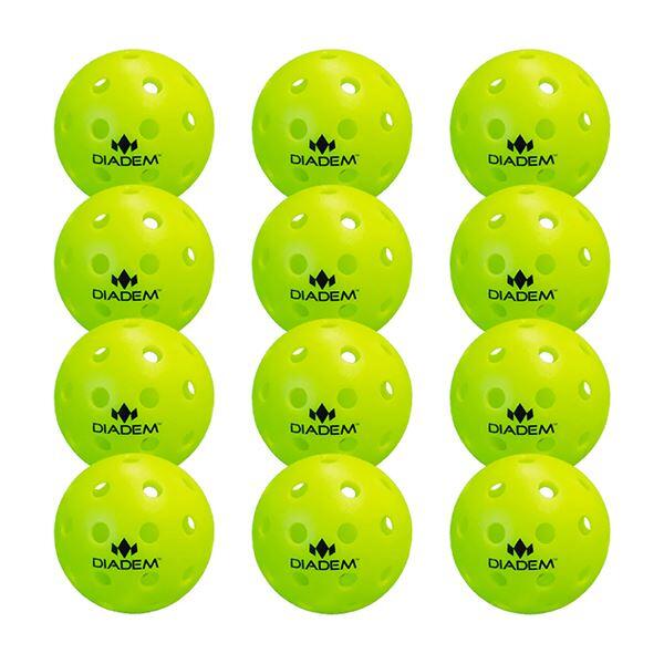 Bola Pickleball Diadem Premier Power Pickleball Outdoor (Amarelo,Pack 12un)