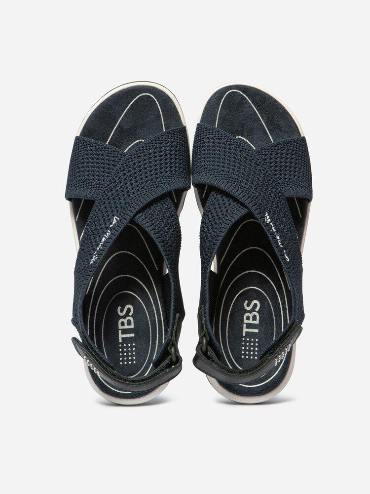 Sandales plates femme JAZZFIT Bleu 3/4