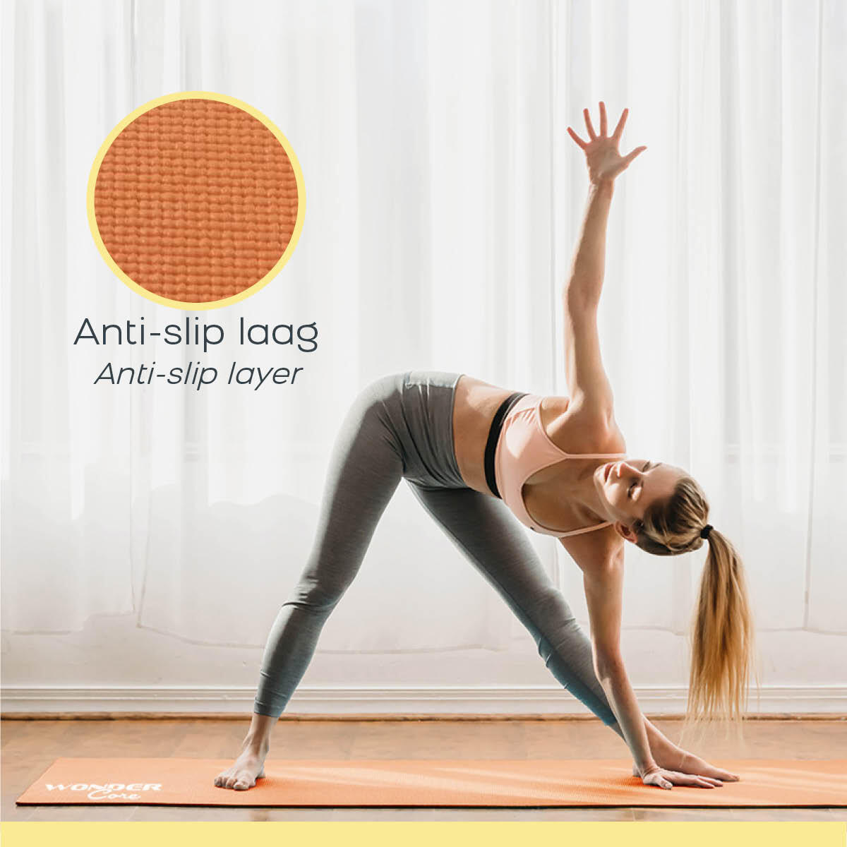 Wonder Core – Zweifarbige Yogamatte – Orange/Grau 3/5