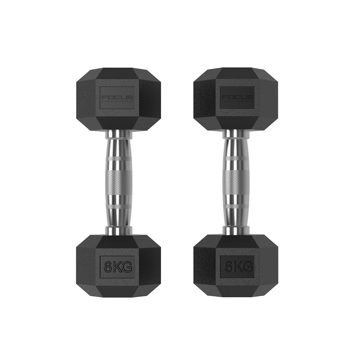 FOCUS FITNESS Hexa Dumbbells - 2 x 6 kg