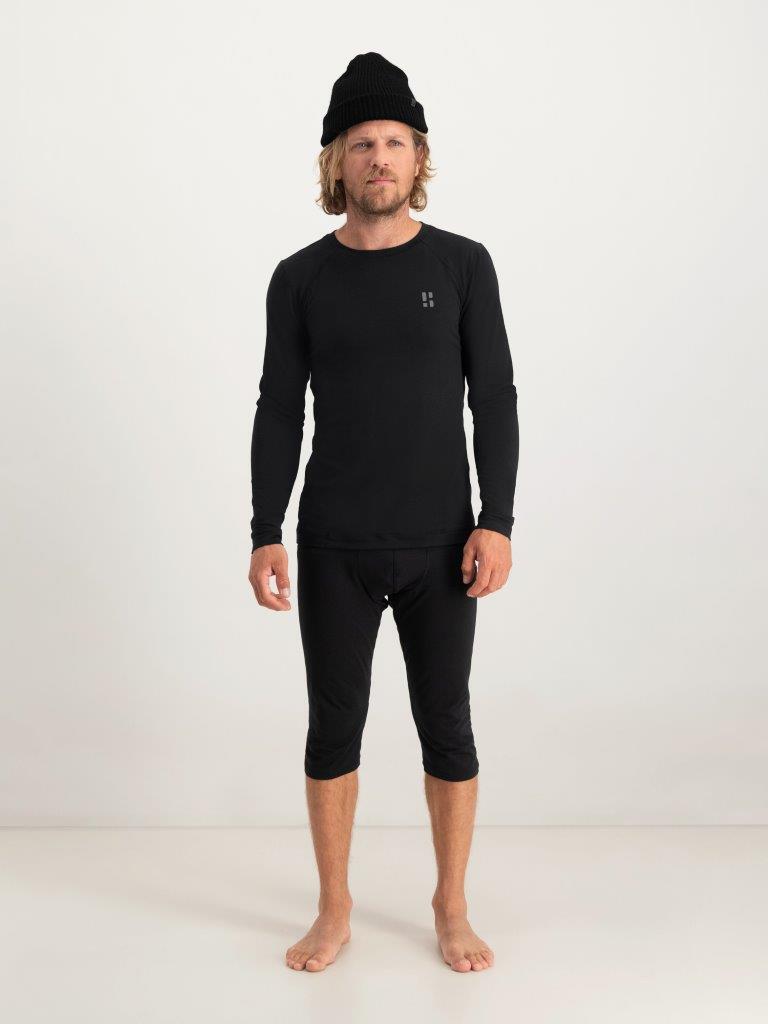 POEDERBAAS Thermokleding set Heren Lightweight - Thermoshirt + Thermolegging - Zwart