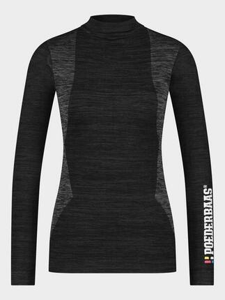 Poederbaas chemise thermique femme technique à manches longues noir
