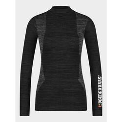 Poederbaas chemise thermique femme technique à manches longues noir