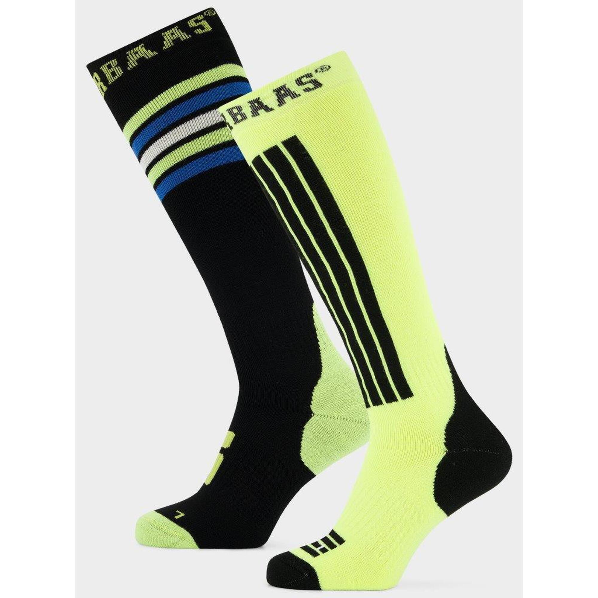 Chaussettes de ski Poederbaas 6-pack Striped Black