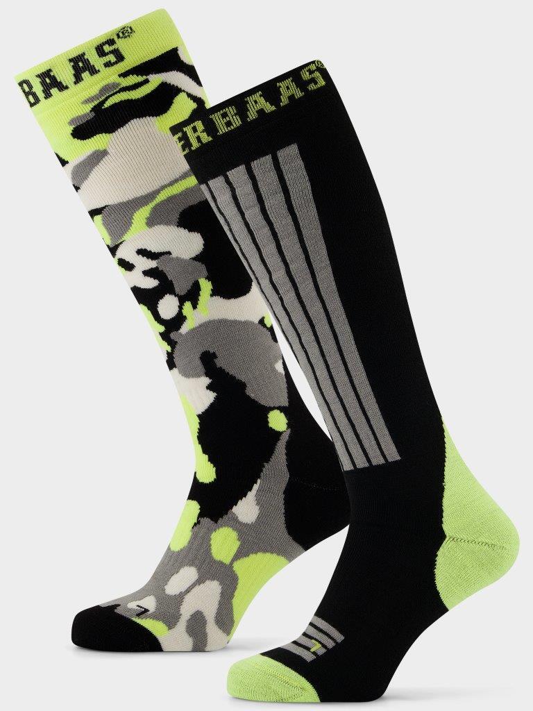 POEDERBAAS Poederbaas Skisokken 2-pack Camo Black