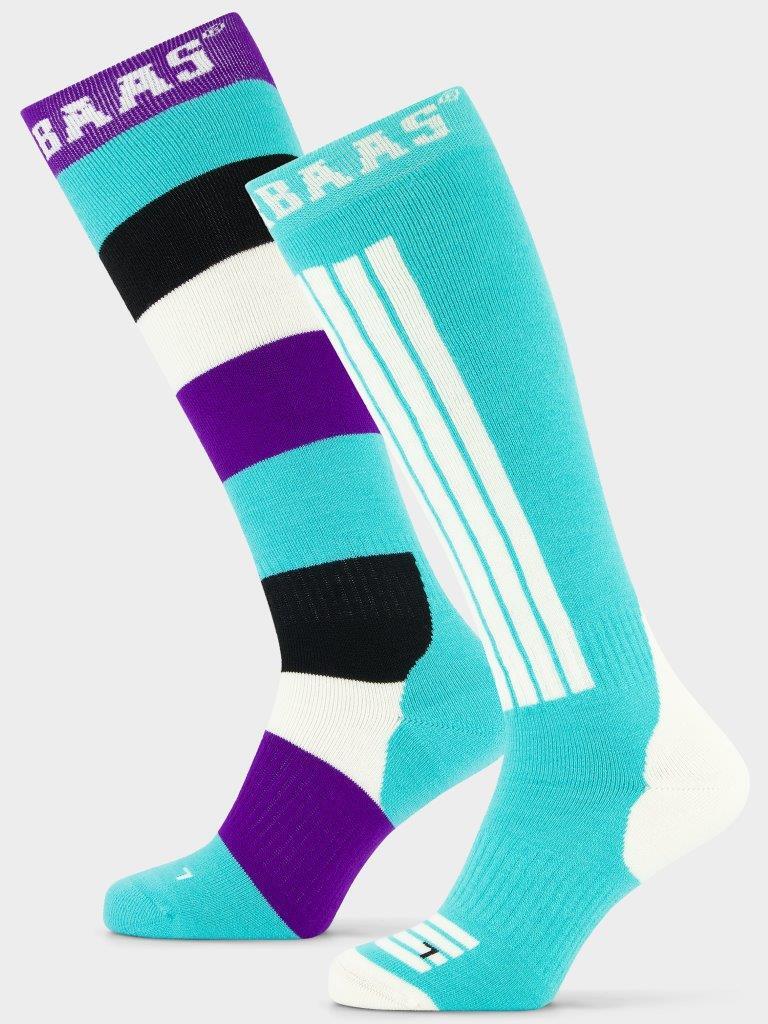 POEDERBAAS Poederbaas Skisokken 2-pack Striped Mint