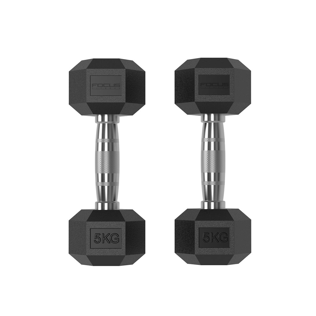 FOCUS FITNESS Hexa Dumbbells - 2 x 5 kg