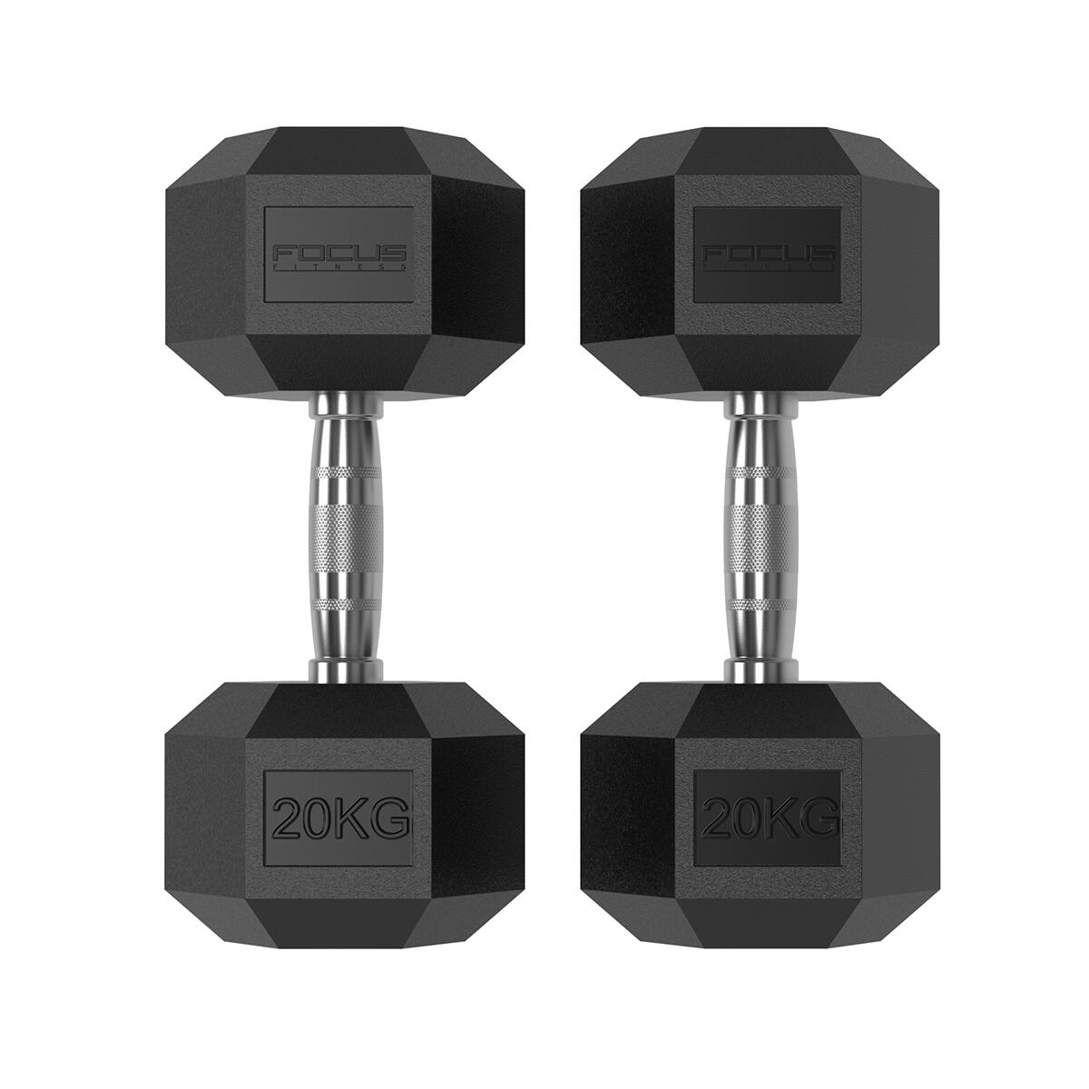 FOCUS FITNESS Hexa Dumbbells - 2 x 20 kg