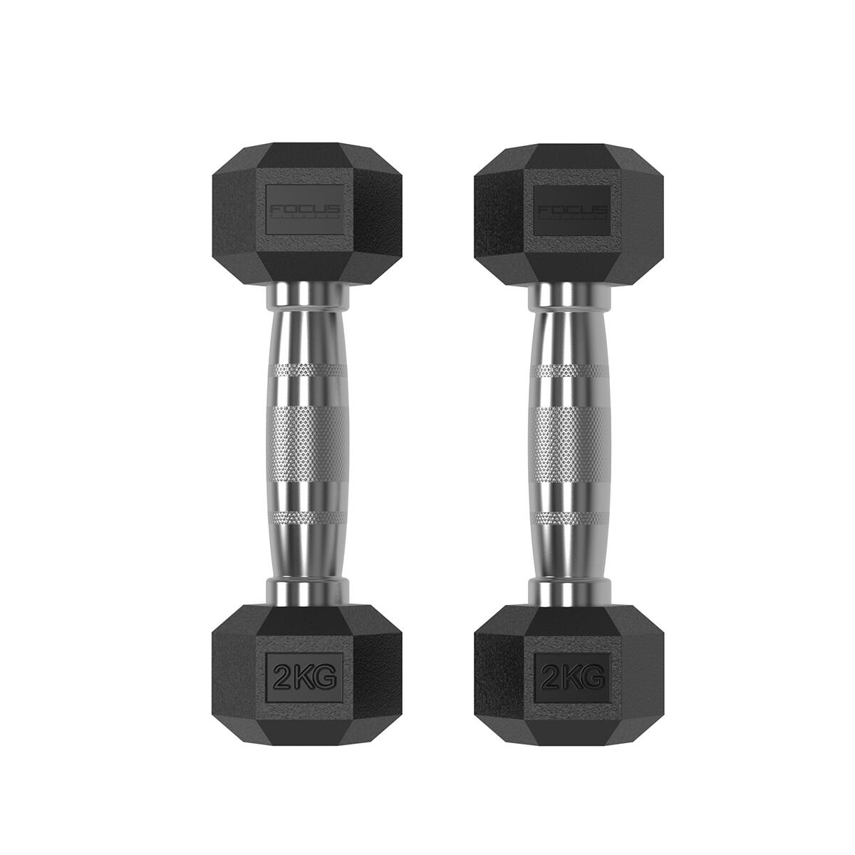 FOCUS FITNESS Hexa Dumbbells - 2 x 2 kg